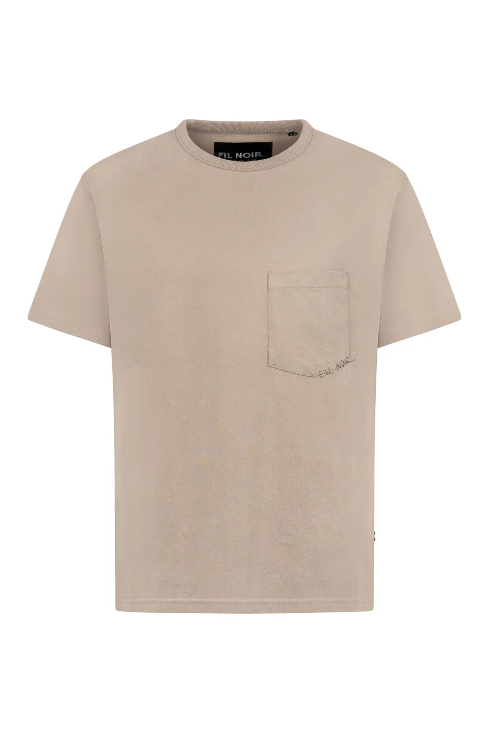 Rundhals T-Shirt, gestrickt - taupe